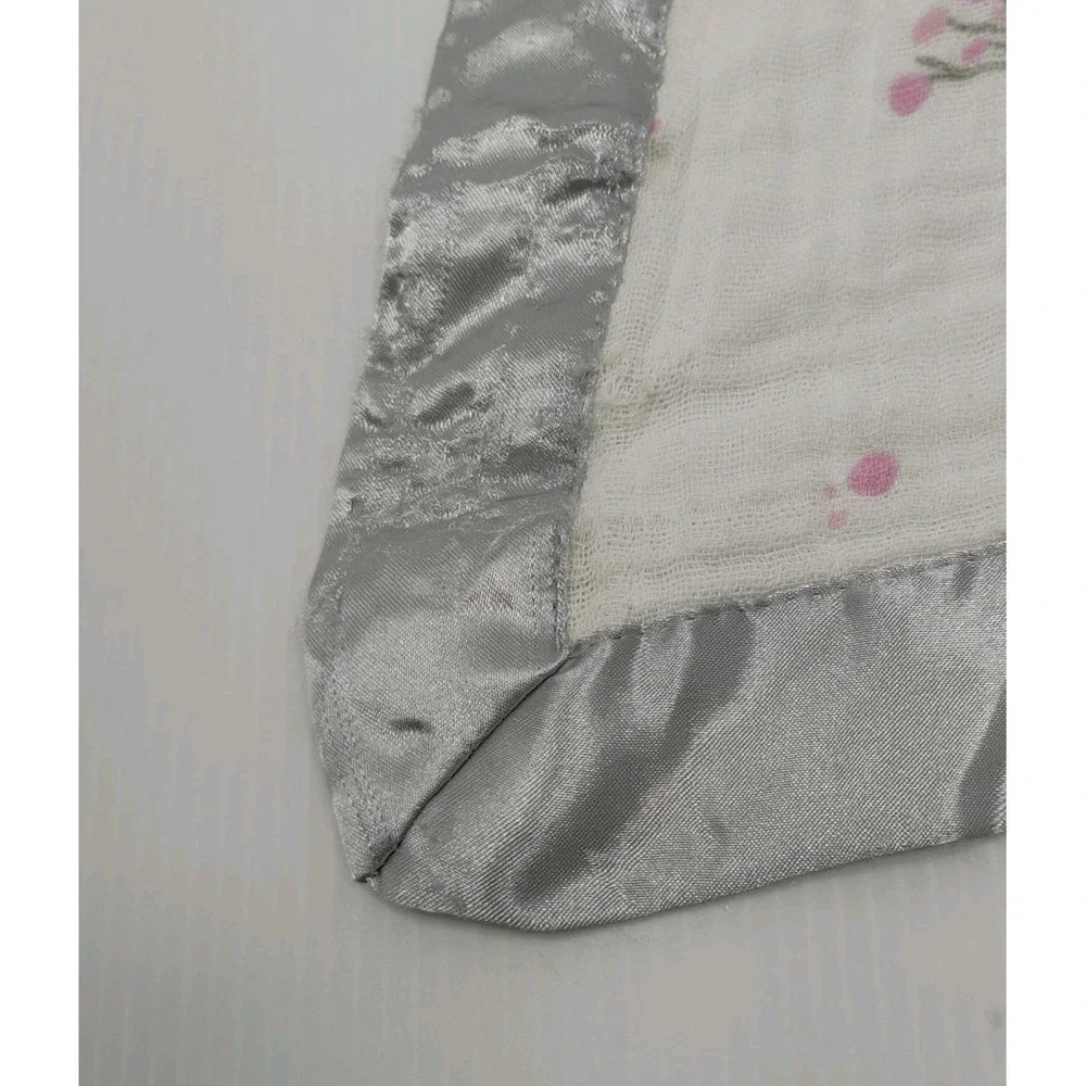 Aden Anais Elephant Owl Lovey Security Blanket Gray Satin Edges‎ SEE DESCRIPTION